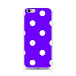 Polka Dots - White on Indigo Violet Apple iPhone 6/6S Silicone Case (Transparent)