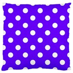 Polka Dots - White on Indigo Violet Large Cushion Case (Two Sides)