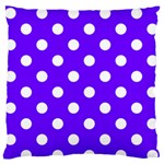 Polka Dots - White on Indigo Violet Standard Flano Cushion Case (Two Sides)