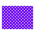 Polka Dots - White on Indigo Violet Double Sided Flano Blanket (Mini)