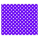 Polka Dots - White on Indigo Violet Double Sided Flano Blanket (Small)