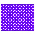 Polka Dots - White on Indigo Violet Double Sided Flano Blanket (Medium)