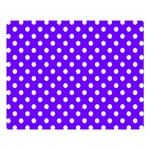 Polka Dots - White on Indigo Violet Double Sided Flano Blanket (Large)