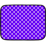 Polka Dots - White on Indigo Violet Double Sided Fleece Blanket (Mini)