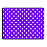 Polka Dots - White on Indigo Violet Fleece Blanket (Small) (One Side)