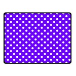 Polka Dots - White on Indigo Violet Double Sided Fleece Blanket (Small) (Two Sides)