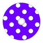 Polka Dots - White on Indigo Violet CD Wall Clock
