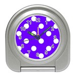 Polka Dots - White on Indigo Violet Desk Alarm Clock
