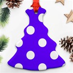 Polka Dots - White on Indigo Violet Christmas Tree Ornament (Two Sides)