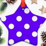 Polka Dots - White on Indigo Violet Ornament (Star)