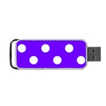 Polka Dots - White on Indigo Violet Portable USB Flash (One Side)
