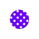 Polka Dots - White on Indigo Violet Golf Ball Marker