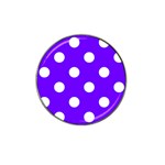 Polka Dots - White on Indigo Violet Hat Clip Ball Marker (4 pack)