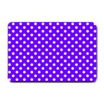 Polka Dots - White on Indigo Violet Small Doormat