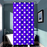 Polka Dots - White on Indigo Violet Shower Curtain 36  x 72  (Stall)