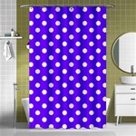Polka Dots - White on Indigo Violet Shower Curtain 48  x 72  (Small)