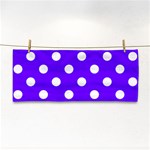 Polka Dots - White on Indigo Violet Hand Towel