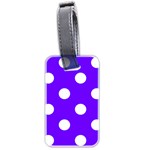 Polka Dots - White on Indigo Violet Luggage Tag (Two Sides)