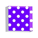Polka Dots - White on Indigo Violet 4 x 4  Acrylic Photo Block