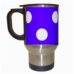 Polka Dots - White on Indigo Violet Travel Mug (White)