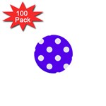Polka Dots - White on Indigo Violet 1  Mini Button (100 pack)