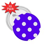 Polka Dots - White on Indigo Violet 2.25  Button (10 pack)