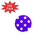 Polka Dots - White on Indigo Violet 1  Mini Magnet (100 pack)