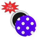Polka Dots - White on Indigo Violet 1.75  Magnet (10 pack)