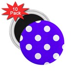 Polka Dots - White on Indigo Violet 2.25  Magnet (10 pack)