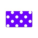 Polka Dots - White on Indigo Violet Magnet (Name Card)