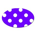 Polka Dots - White on Indigo Violet Magnet (Oval)