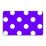 Polka Dots - White on Indigo Violet Magnet (Rectangular)