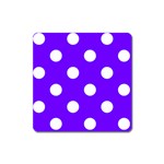 Polka Dots - White on Indigo Violet Magnet (Square)