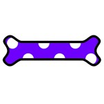 Polka Dots - White on Indigo Violet Magnet (Dog Bone)