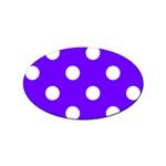 Polka Dots - White on Indigo Violet Sticker Oval (10 pack)