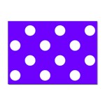 Polka Dots - White on Indigo Violet Sticker A4 (10 pack)