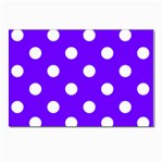 Polka Dots - White on Indigo Violet Postcards 5  x 7  (Pkg of 10)