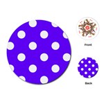 Polka Dots - White on Indigo Violet Playing Cards (Round)