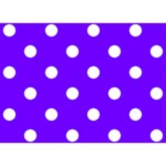 Polka Dots - White on Indigo Violet Birthday Cake 3D Greeting Card (7x5)