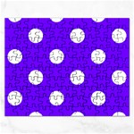 Polka Dots - White on Indigo Violet Jigsaw Puzzle (Rectangular)