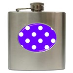 Polka Dots - White on Indigo Violet Hip Flask (6 oz)