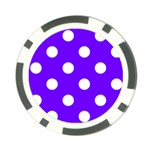 Polka Dots - White on Indigo Violet Poker Chip Card Guard