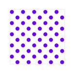Polka Dots - Indigo Violet on White Small Satin Scarf  (Square)