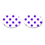 Polka Dots - Indigo Violet on White Cufflinks (Oval)