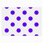Polka Dots - Indigo Violet on White Large Glasses Cloth (2 Sides)