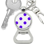 Polka Dots - Indigo Violet on White Bottle Opener Key Chain
