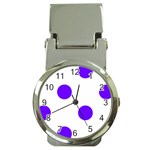 Polka Dots - Indigo Violet on White Money Clip Watch