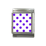 Polka Dots - Indigo Violet on White Italian Charm (13mm)