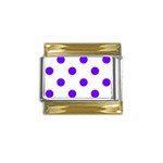 Polka Dots - Indigo Violet on White Gold Trim Italian Charm (9mm)