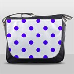 Polka Dots - Indigo Violet on White Messenger Bag